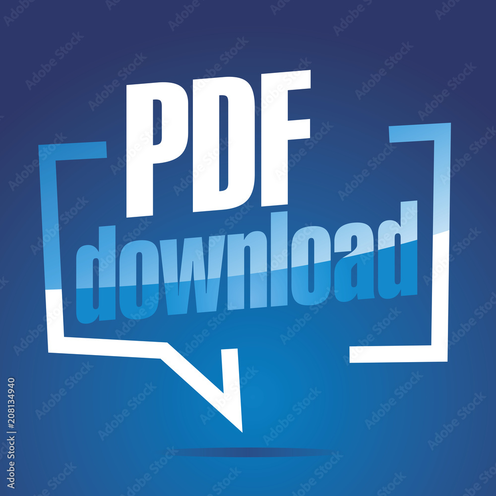 PDF download in brackets white blue banner icon