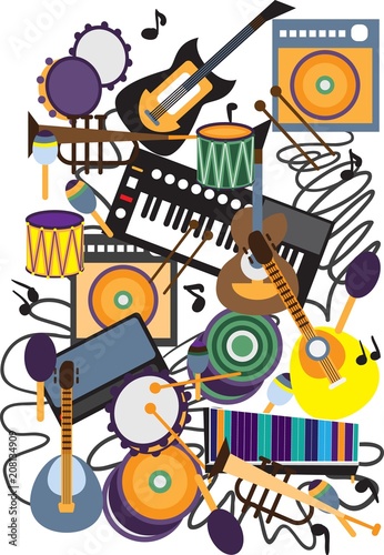 Plakat Festiwal jazzowy / Creative koncepcyjne wektor festiwal muzyczny. Instrumenty muzyczne.