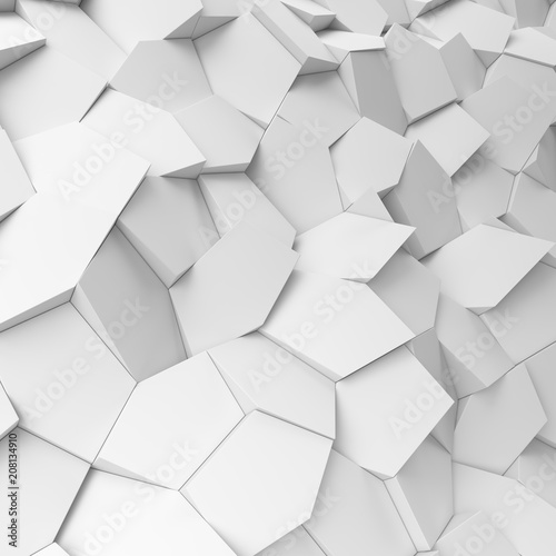 White abstract pentagons backdrop