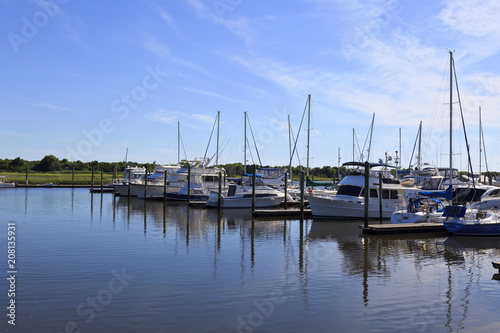 Pleasure boats docked at Southport harbor in North Carolina © Jill Lang