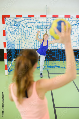sportswoman ready to play handball