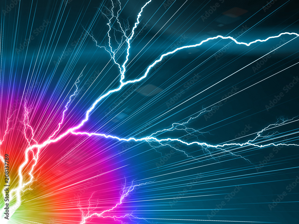 Electric flash of lightning on a blue background Electric flash of lightning on a blue background