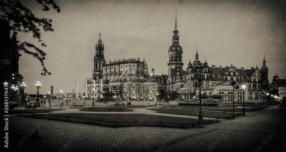 Dresden Castle ,Dresden Cathedral , Cathedral of the Holy Trinity , Catholic Church of the Royal Court of Saxony.