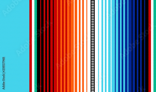 Blanket stripes seamless vector pattern. Background for Cinco de Mayo party decor or ethnic mexican fabric pattern with colorful stripes. Serape gesign