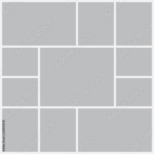 Templates collage frames for photo or illustration. Montage photo frame template. Vector Mood Board Branding Presentation. MoodBoard, Logo Template, Collage Frames with Universal Colour Palette.