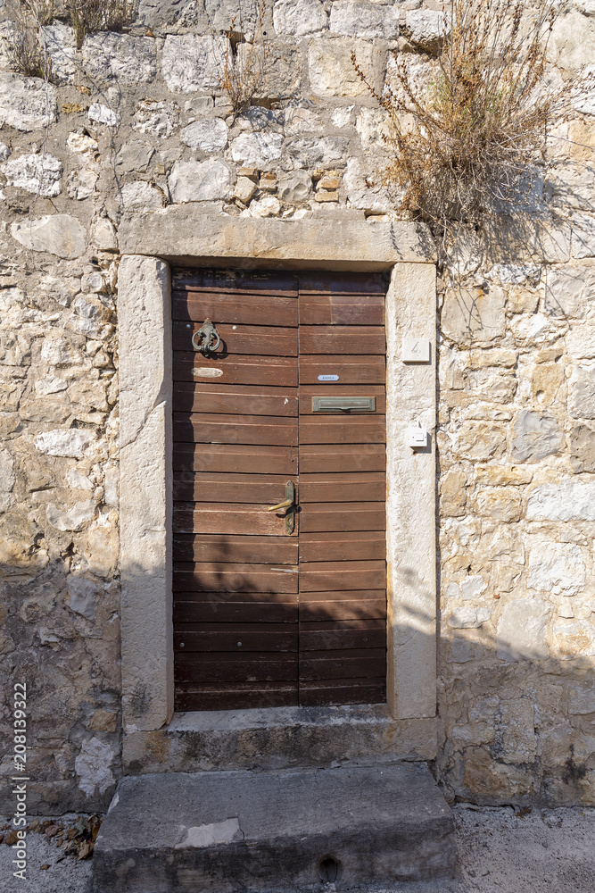 Old door in Cavtat, Croatia.