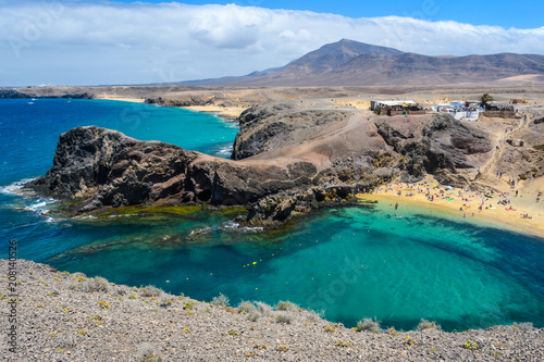 Playa del Papagayo in Lanzarote, Spain