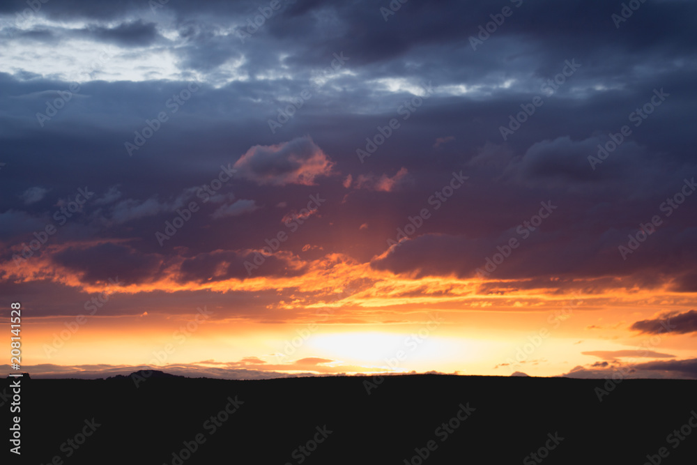 orange sunset gradient dusk background