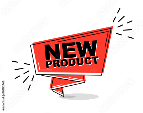 red flat line banner new product