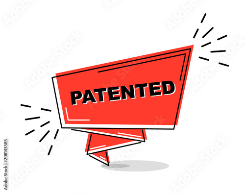 red flat line banner patented