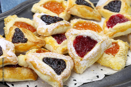 Quadro su tela homemade hamantaschen cookies for happy Purim jewish holiday party