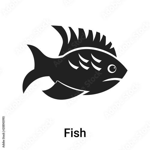 Fish icon vector sign and symbol isolated on white background  Fish logo concept