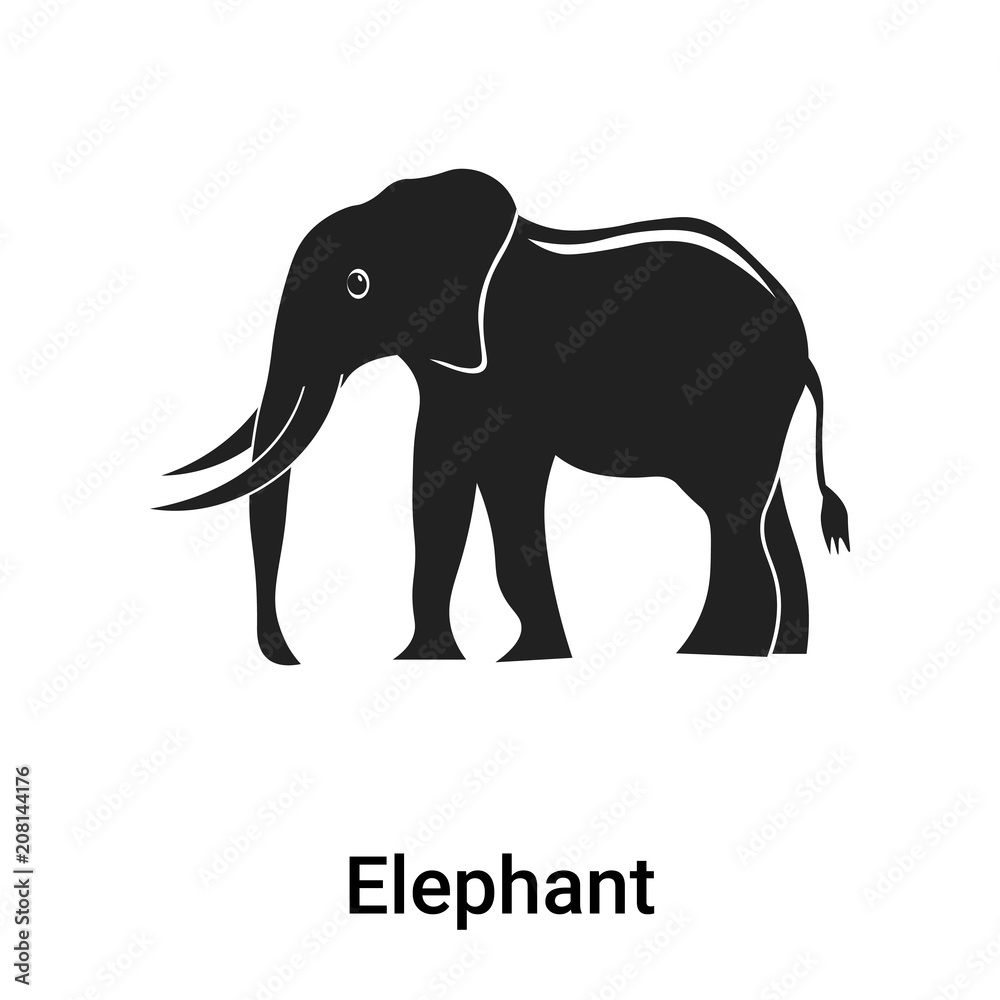 Elephant icon vector sign and symbol isolated on white background, Elephant logo concept Elephant icon vector sign and symbol isolated on white background, Elephant logo concept