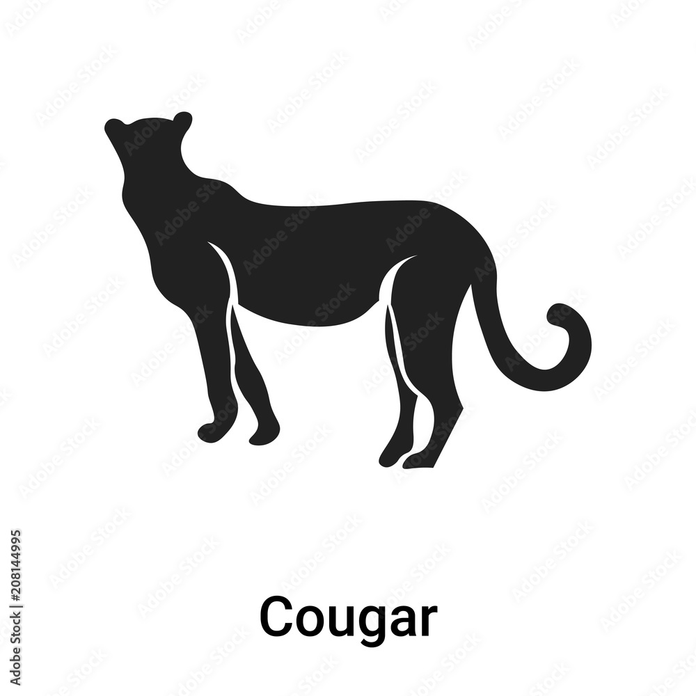 Cougar icon vector sign and symbol isolated on white background, Cougar logo concept