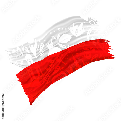 Abstract Poland flag with soccer pattern. 