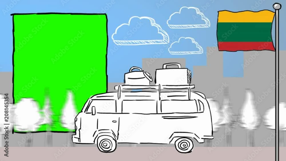 Lithuania hand drawn tourism