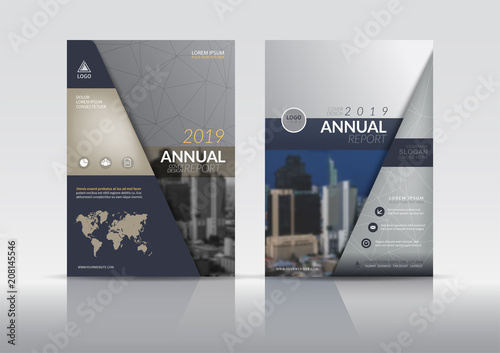 Annual report cover brochure flyer design template.