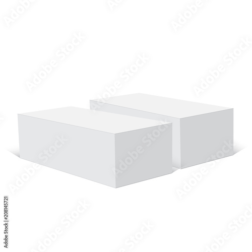 Blank paper or cardboard box template. Vector illustration.