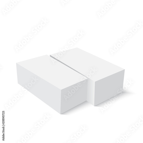 Blank paper or cardboard box template. Vector illustration.