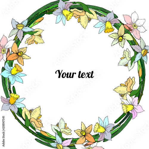Fototapeta Naklejka Na Ścianę i Meble -  Frame of narcissuses