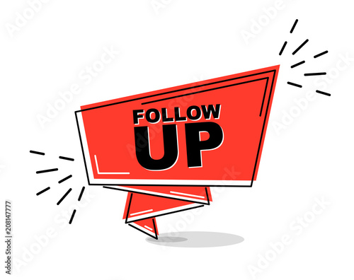 red flat line banner follow up