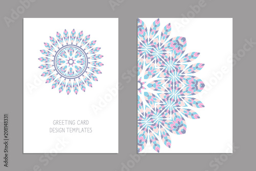 Templates for greeting and business cards  brochures  covers. Oriental pattern. Mandala. Wedding invitation  save the date  RSVP. Arabic  Islamic  moroccan  asian  indian  african motifs.