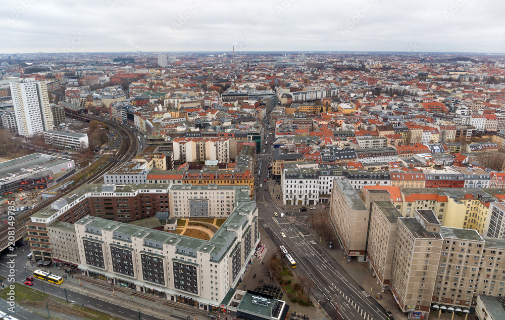 Panoramic cityscape of Berlin, Germany.