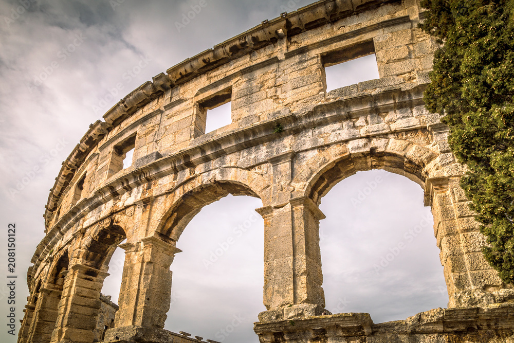The Roman Arena in Pula, Croatia, Europe.
