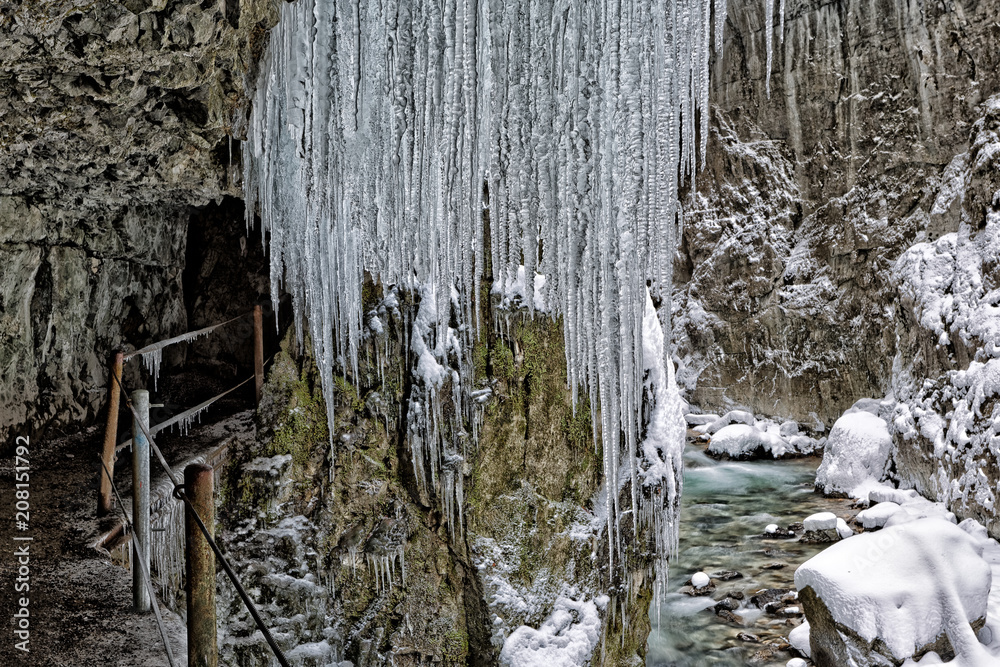 Winter in Bavaria . Partnach Gorge. Winter in Bavaria . Partnach Gorge.