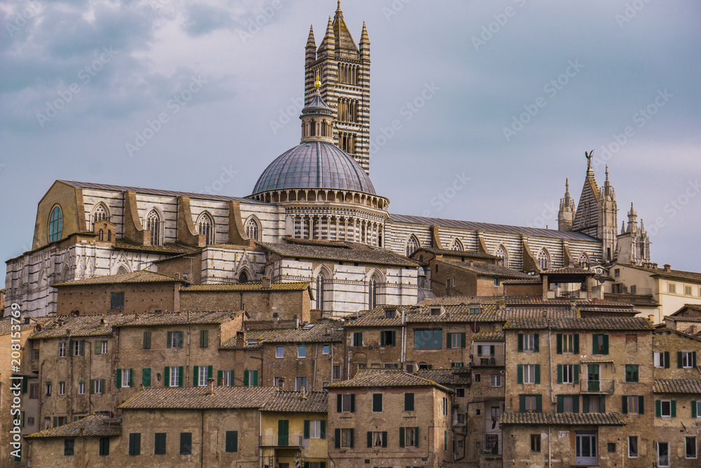 Picturesque view of Siena cathedral