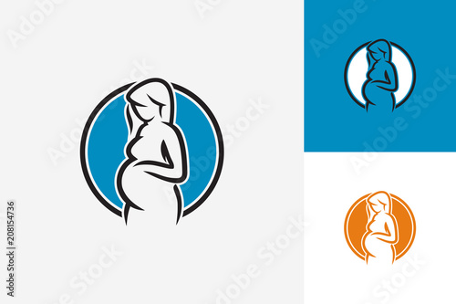 Pregnant mother Logo Template Design Vector, Emblem, Design Concept, Creative Symbol, Icon