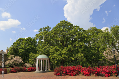 The Old Well at UNC Chapel Hill during the spring with azaleas blooming