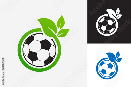 Soccer Plant Logo Template Design Vector, Emblem, Design Concept, Creative Symbol, Icon