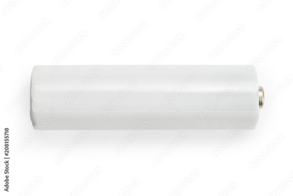 White battery isolated with clipping path White battery isolated with clipping path