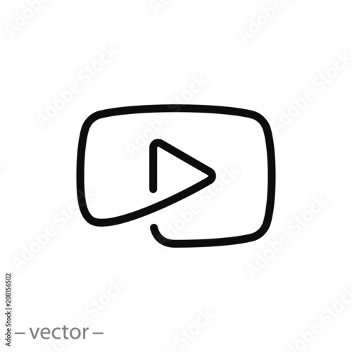 play icon, button video player line sign - vector illustration eps10
