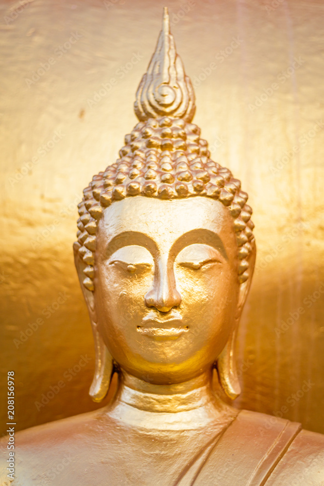 Big Buddha temple statue during a sunny bright day, Wat Phra Yai in Koh Samui, Surat Thani, Thailand 