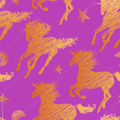 Seamless pattern of Unicorns