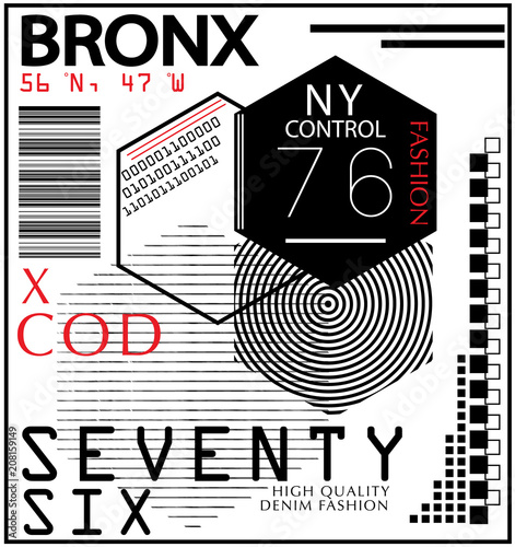 Plakat NYC, NOWY JORK, Stock Vector Illustration T-Shirt Design, Print Design