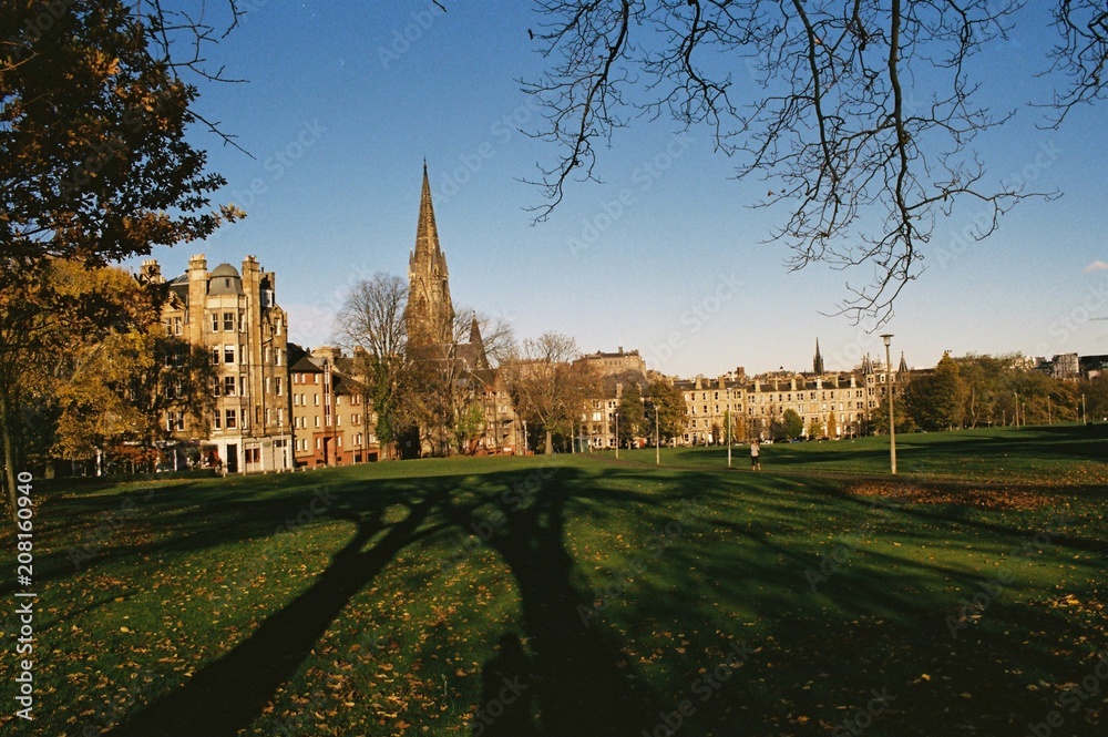 Obraz premium Autumnal colour in Bruntsfield Links, Edinburgh.