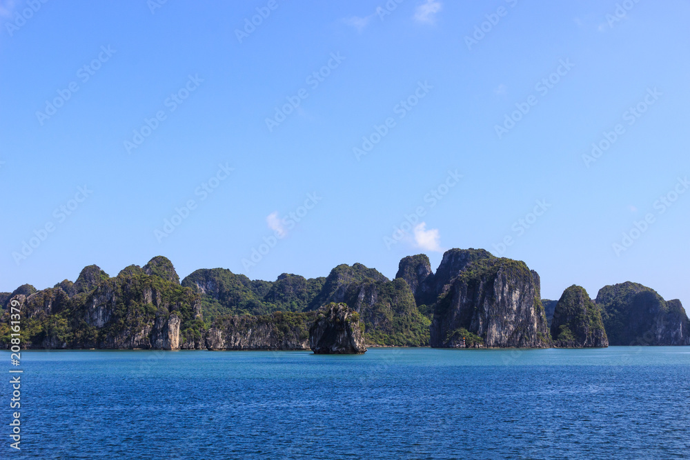 limestone cliffs in Ha Long Bay, Vietnam