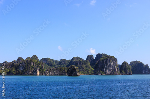 limestone cliffs in Ha Long Bay, Vietnam