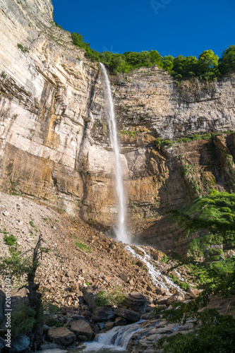 Kinchkha waterfall near Okatse canyon  Imereti  Georgia