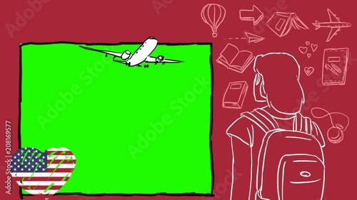 USA hand drawn tourism