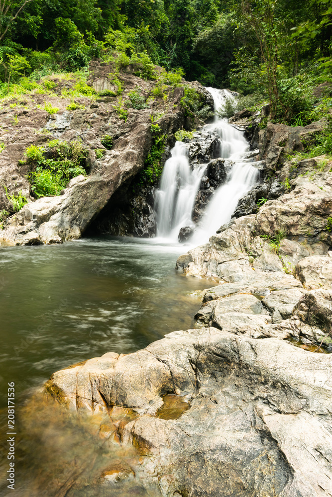 Fototapeta premium Sarika waterfall in Nakhonnayok, Thailand.
