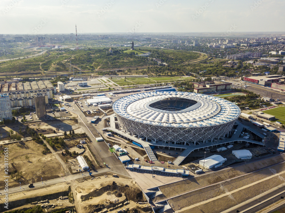 panorama view of volgograd world cup football stadium