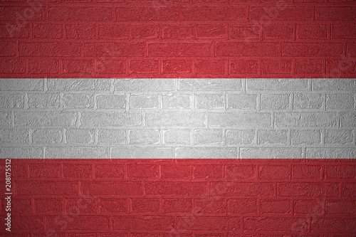 Flag of Austria on brick wall background, 3d illustration