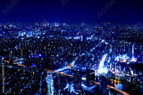 東京スカイツリーから眺める夜景