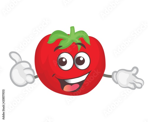 cute tomato character. cartoon vector