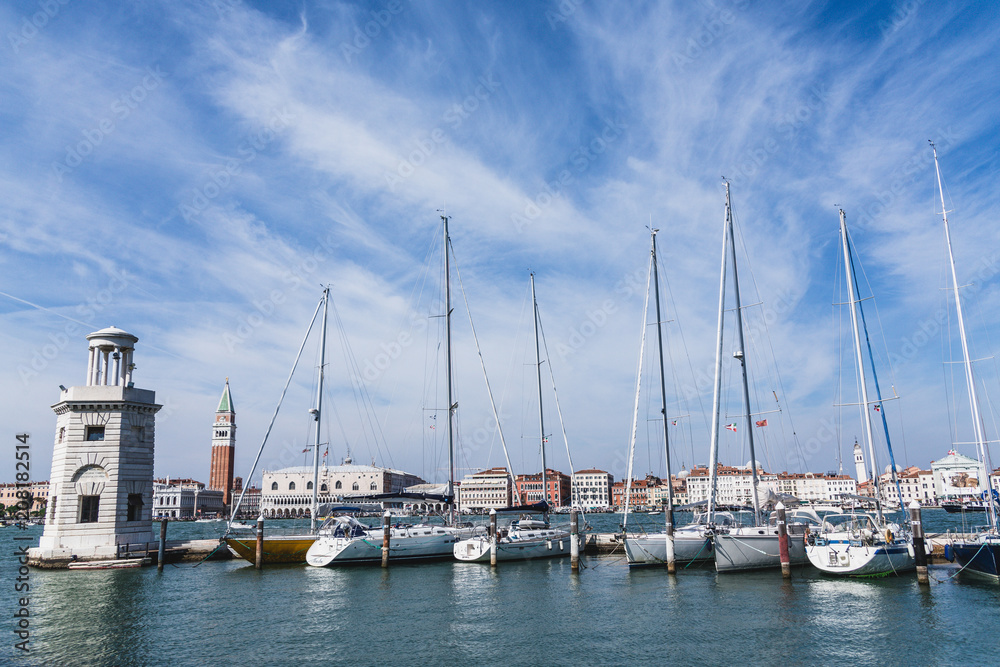 Sailboats by  San Giorgio Maggiore Lighthouse