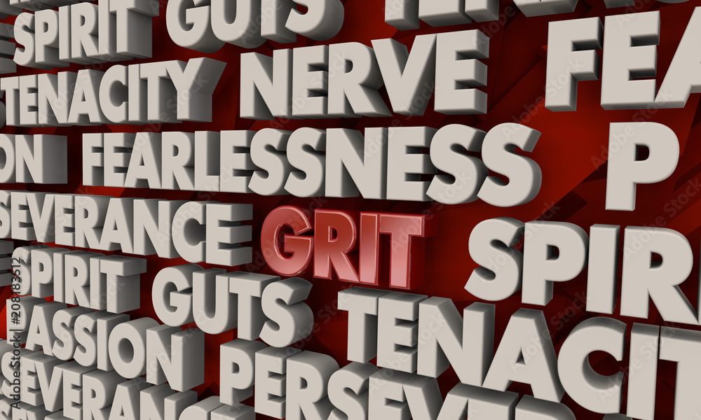 Grit Passion Persistence Spirit Guts Tenacity Words 3d Render Illustration Grit Passion Persistence Spirit Guts Tenacity Words 3d Render Illustration